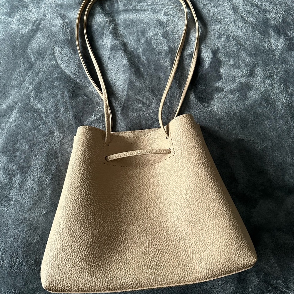 8 Other Reasons Tan Vegan Leather Tote Bag